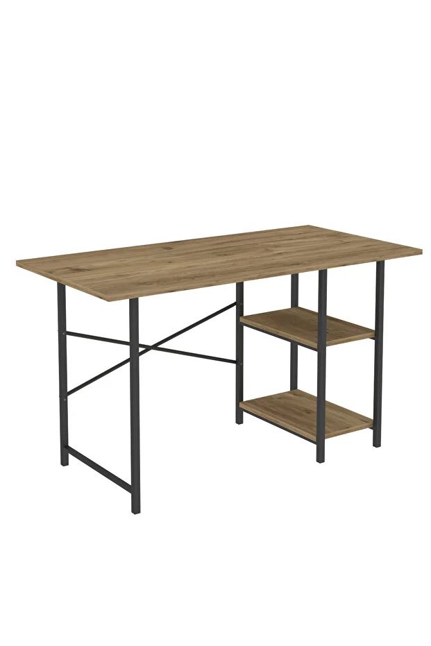 Metal Çalışma Masası Laptop Bilgisayar Masası 2 Raflı Ofis Çalışma Masası